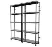 Rack de stockage - BOTLE - 2x étagères modulaires - 125 kg - 5 étagères - Noir