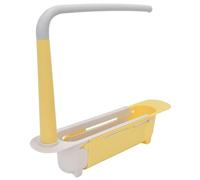 Rack de stockage d'évier télescopique, porte-évier extensible Petit rack de stockage de brosse télescopique pour éponge Panier de drain mince extensible avec porte-serviettes pour éponges et brosses