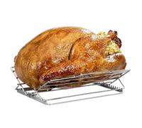 Rack de torréfaction de poulet - plateau de dinde en forme de V réglable avec supports de torréfacteurs en acier inoxydable, dindes à usage multi-usages rôtissage de gril à cuisson, gadget de