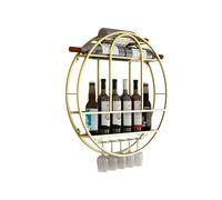 Rack de vin mural, porte-vin mural avec porte-vin à vin, pour les bouteilles d'alcool, porte-vides à grande capacité, étagère de bouteille de vins en fer, pour le bar de la salle à manger de la