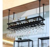 Rack de vin suspendu avec porte-verre en verre plafond monté, rack de bouteille de vin industriel suspension de vins suspendu étagère de rangement de la plante étagère de fleur de plan Octopus feet