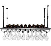 Rack de vin suspendu en métal, étagère de bouteille de vin rouge en fer / porte-tasse de vin suspendue, hauteur réglable de la flèche 30 à 60 cm, 100x30 cm de chaleur comme jamais la beauté est sûre