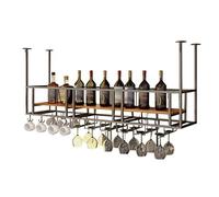 Rack de vins Maison Red Halder Wine Glass Rack Restaur S, Cuisine Industrial S Murd avec Porte-Verre en Verre, métal Rustique Suspendu au Support de Bouteille Murale, pour Armoire/Cuisine/étagère