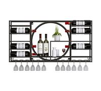 Rack de vins Mural, casier à vin Mural Moderne, Support en Fer, casier à vin Mural pour Bouteilles de vin, Porte-vin avec étagères, Porte-étalage à vin Polyvalent, pour Le Salon du Bar