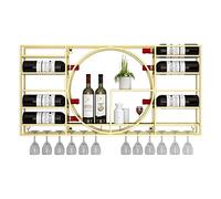 Rack de vins Mural, casier à vin Mural Moderne, Support en Fer, casier à vin Mural pour Bouteilles de vin, Porte-vin avec étagères, Porte-étalage à vin Polyvalent, pour Le Salon du Bar