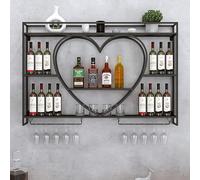 Rack de vins mural, porte-verre à vin, barre des étagères flottantes, étagère à bouteille tasses de vin suspendues, porte-rack de rangement de vins, organisateur de vins à vin, organisateur de vins