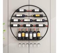 Rack de vins Mural Rond, Porte-vin en métal en métal, Porte-greffon en métal, Porte-vin Murale de Style Minimaliste Moderne pour Cuisine, Salon, Maison (Couleur: Laiton, Taille: 80 * 75cm / 31,4 *
