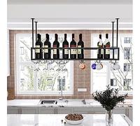 Rack de vins Plafond suspendre le porte-bouteille de vin Bar Gobblet Champagne Pristwared Sacks Mur Met Met Metal Verre Verre Verre Verre-étagères Organisateur flottante étagères, pour Cabinet,