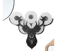 Rack en papier de salle de bain - support mural, panier de tissus en fer | Organisateur de papiers de toilettes en forme d'animaux créatifs avec stockage en métal noir durable, support de rouleau de t