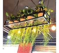 Rack en pot suspendu avec étagère et support de fleurs pour le stockage de cuisine et le cadre en fer noir en métal noir idéal pour le garage et le restaurant de la cave à barres 100x25x15cm Made in