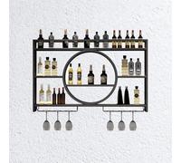 Rack expositif à vin à métal Mural Moderne , Racks d'affichage à vin Mural Bar Bar Rackage de Rangement Mur Mural pour Les Barres de Restauration à Domicile Cuisine (Taille: 55.1x5.9x31.5