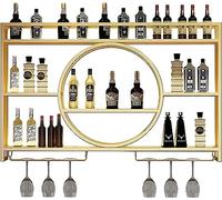 Rack expositif à vin Mural en métal Industriel Moderne Roule des Porte-Vives Suspendus avec Un Support en Verre pour Le Bar et Les Restaurants à la Maison
