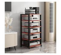 Rack HiFi à 6 niveaux - Support d'angle haut pour home cinéma et salon - Tour de rack vidéo pour consoles de jeux et Equint nizat (rouge)