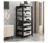 Rack HiFi à 7 niveaux - Support d'angle haut pour home cinéma et salon - Tour vidéo pour consoles de jeux et Equint nizat (noir)