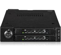 Rack Mobile,Boitier De Rack Robust Métal Pour 2 Ssd U.2 / U.3 Nvme Pcie 4.0 Vers 2 X Slimsas Sff-8654 4I Pour Baie De 3,5"" - Tougharmor Mb092Vk-B