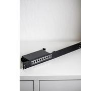 Rack Mount 1HE pour TP-Link TL-SG105, SG108, OC200 - 19" Support | Imprimé 3D - Accessoires réseau pour racks de serveur (noir, TP-Link TL-SG108+couvercle obligatoire)