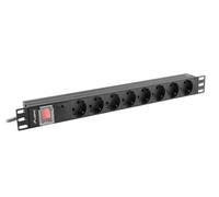 RACK PDU 19 1U 16A 8X SCHUKO PDU-08F-0200-BK BARRE D'ALIMENTATION