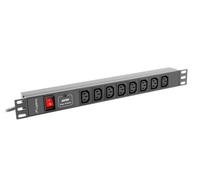 RACK PDU 19" LANBERG 1U 16A PDU-08I-0200-C20-BK