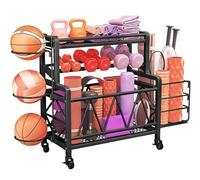 Rack pour haltères avec roues pour équipement d'entraînement, support de poids, outils de yoga, tapis de kettlebell rack de gym à domicile