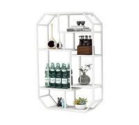 Rack-Rackmodern Metal Mur Murd Bar Unit with en Verre et Porte-vin - étagères flottantes Stand pour la Maison, Le Restaurant et Les Bars, White-A Made in China