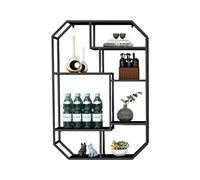 Rack-Rackmodern Metal Mur Murd Bar Unit with en Verre et Porte-vin - étagères flottantes Stand pour la Maison, Le Restaurant et Les Bars, Black-A Made in China