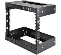 StarTech.com Rack à Cadre Ouvert Noir 8 U - Rack Fixation Murale - Profondeur Réglable - Rack - montable sur mur - noir - 8U - 20