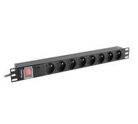 Lanberg Multiprise PDU 19" PDU-08E-0200-BK 1U 16A 8x 230V PL 2 m Noir