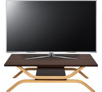 Rack TV HWC-H38, Table de télévision Lowboard Table de télévision, 35x110x48cm ~ aspect chêne