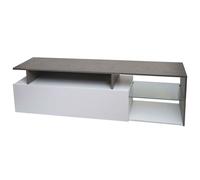 Rack TV HWC-L35 - Lowboard Table TV Sideboard Armoire TV Commode - bois 47x170x40cm Compartiment de rangement - aspect béton bla