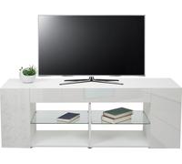 Meuble TV MENDLER HWC-L36 50x144x40cm Compartiment de rangement, blanc brillant Blanc brillant G