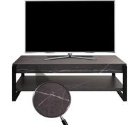 Rack Tv Hwc-L53, Table Tv Lowboard Table Tv, Métal 42x120x44cm Aspect Marbre Gris Multicolore