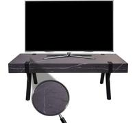 Rack TV HWC-L54, Table TV Lowboard Table TV, métal 42x120x40cm ~ aspect marbre gris