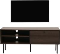 Rack TV HWC-N78, Buffet bas Armoire TV, style scandinave Métal bois mélamine MVG 50x120x40cm ~ brun foncé