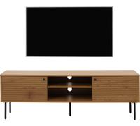 Rack TV HWC-N78, Buffet bas Armoire TV, style scandinave Métal bois mélamine MVG 50x150x40cm ~ naturel