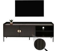 Rack TV HWC-O39, Table de télévision Table basse Armoire TV Commode, mélamine MDF 56x150x40cm ~ aspect bois noir