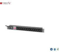 Rack19" multiprises pour UPS TechlyPro 12 prises 2m noir