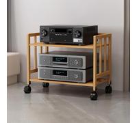 RackAdjustable AudioVisual Stand Corner TV & CD Storage Stereo Cabinet for Gaming Wood Media Console (L 20 x H 53,3 cm) Idéal pour Home Cinéma et divertissement.