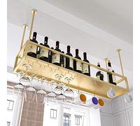 Rackage de bouteilles suspendues à vin en verre à vin-industriel Bar plafond Pladir salive à vin, porte-gueule de vin suspendue, sous étagère d'armoire Saliers de bouteille à vin, Organisation de