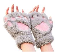 rackbone Gants Polaire Femme De Griffe De Chat Gants Patte De Chat Mitaines En Fausse Fourrure Mitaines Hiver Chaud Demi-doigt Gants Mignon Patte De Chat Cosplay Gants Gants De Dessin Animé Chauds