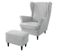 rackbone Housses de Fauteuil à Oreilles, Housse de Chaise à Oreilles et Housse de Tabouret Ottoman Housse de canapé avec Bande élastique Housse de Protection de Fauteuil Lavable pour Salon,8