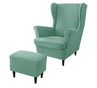 rackbone Housses de Fauteuil à Oreilles, Housse de Chaise à Oreilles et Housse de Tabouret Ottoman Housse de canapé avec Bande élastique Housse de Protection de Fauteuil Lavable pour Salon,5