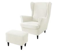 rackbone Housses de Fauteuil à Oreilles, Housse de Chaise à Oreilles et Housse de Tabouret Ottoman Housse de canapé avec Bande élastique Housse de Protection de Fauteuil Lavable pour Salon,13