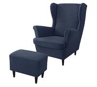 rackbone Housses de Fauteuil à Oreilles, Housse de Chaise à Oreilles et Housse de Tabouret Ottoman Housse de canapé avec Bande élastique Housse de Protection de Fauteuil Lavable pour Salon,6