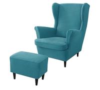 rackbone Housses de Fauteuil à Oreilles, Housse de Chaise à Oreilles et Housse de Tabouret Ottoman Housse de canapé avec Bande élastique Housse de Protection de Fauteuil Lavable pour Salon,4