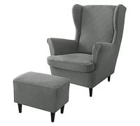 rackbone Housses de Fauteuil à Oreilles, Housse de Chaise à Oreilles et Housse de Tabouret Ottoman Housse de canapé avec Bande élastique Housse de Protection de Fauteuil Lavable pour Salon,9