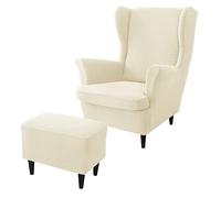 rackbone Housses de Fauteuil à Oreilles, Housse de Chaise à Oreilles et Housse de Tabouret Ottoman Housse de canapé avec Bande élastique Housse de Protection de Fauteuil Lavable pour Salon,16