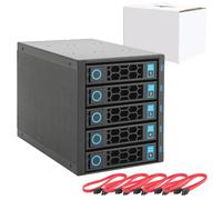 RackChoice Boîtier de disque dur interne 5 x 6,3 cm/3,5" SATA/SAS Fond de panier de disque dur 6 Gbit/s HDD hotswap dans 3 baies externes 5,25" Compatible avec tous les types de rack