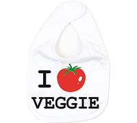racker N Roll I Love Veggie tomate Bavoir coton bio bébé Blanc