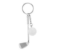 Racket Balle De Golf Porte-Clés Mignon Mini Clubs De Golf en Métal Keychain Creative Sport (Blanc)