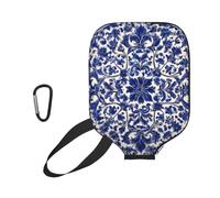 Racket Sleeve Blue and White Porcelain5 Pickleball Paddle Cover | léger with Zipper Housse de Raquette de pickleball Pour Entraînement Protection contre les rayures Terrain de tennis